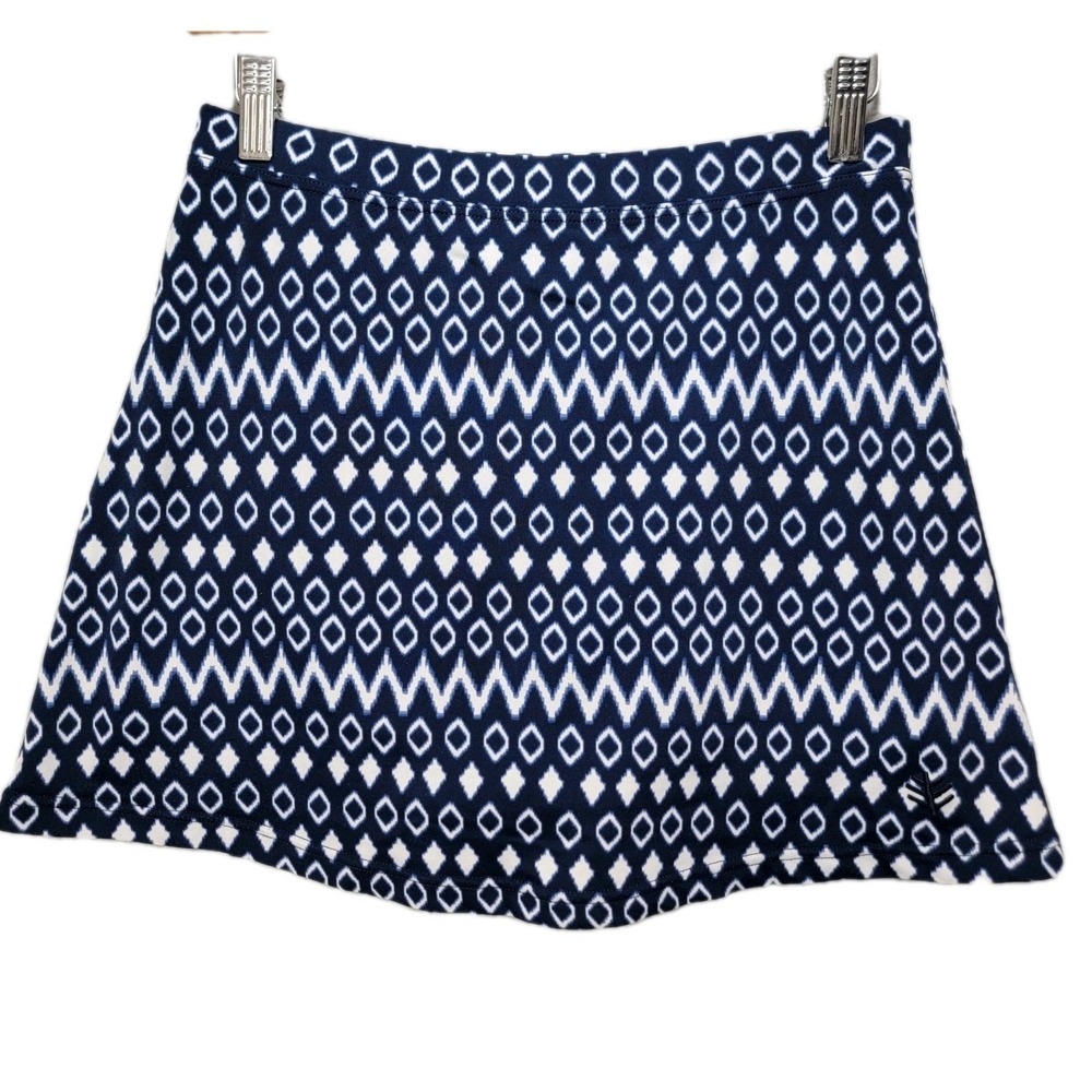 Coolibar UPF 50 Skort Womens S UV Protection Blue White Sandbar Swim Skirt Beach